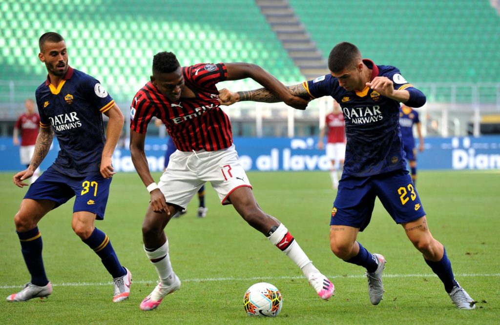 Leao Spinazzola Mancini Roma MilanPress