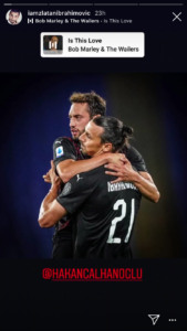 Ibra e Calhanoglu nella storia Instagram dello svedese