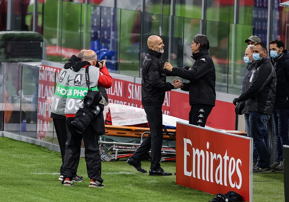 Milan-Benevento: Pioli e Inzaghi (Photo Credit: Agenzia Fotogramma)