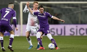 Fiorentina-Milan: Simon Kjaer, Dusan Vlahovic e Franck Ribery (Photo Credit: Agenzia Fotogramma)