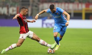 Milan-Atletico Madrid: Ismael Bennacer e Yannick Ferreira Carrasco (Photo Credit: Agenzia Fotogramma)