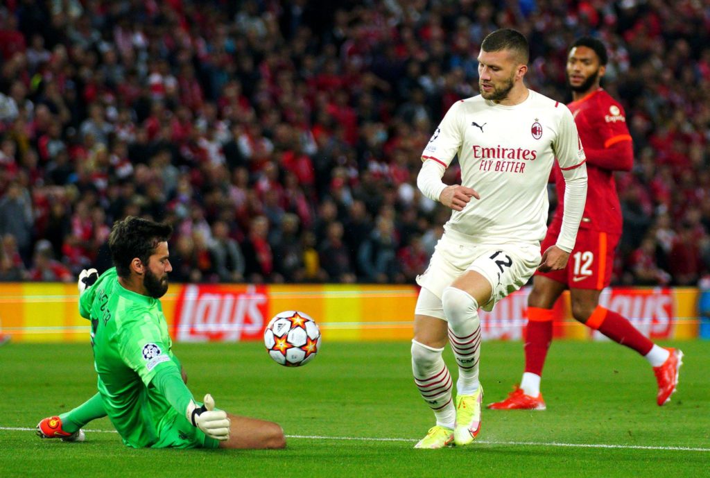 Liverpool-Milan: Ante Rebic, Joe Gomez e Alisson Becker (Photo Credit: Agenzia Fotogramma)