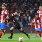 Atletico Madrid-Milan: Brahim Diaz, Antoine Griezmann e Thomas Lemar (Photo Credit: Agenzia Fotogramma)