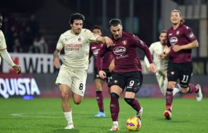 Salernitana-Milan: Sandro Tonali e Federico Bonazzoli (Photo Credit: Agenzia Fotogramma)