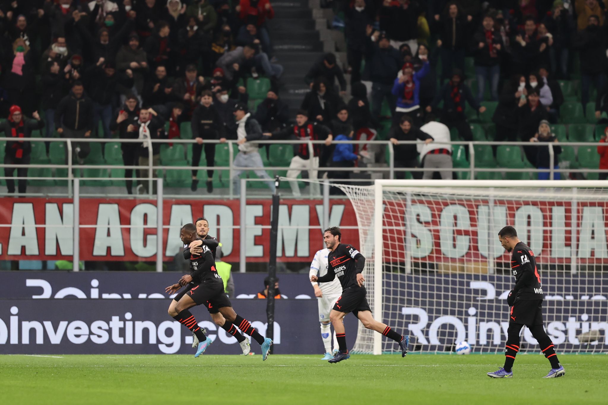 Milan: L'esultanza di Pierre Kalulu dopo il gol all'Empoli (Photo Credit: Agenzia Fotogramma) Milan: L'esultanza di Pierre Kalulu dopo il gol all'Empoli (Photo Credit: Agenzia Fotogramma)