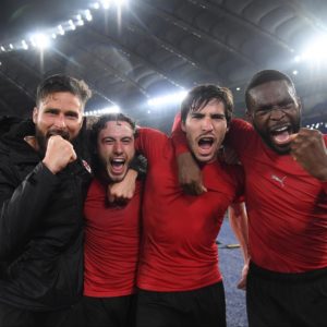 Milan: Olivier Giroud, Davide Calabria, Sandro Tonali e Fikayo Tomori
