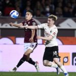Torino-Milan: Alexis Saelemaekers e Samuele Ricci (Photo Credit: Agenzia Fotogramma)