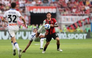 Milan-Atalanta: Davide Calabria, Luis Muriel e Matteo Pessina (Photo Credit: Agenzia Fotogramma)