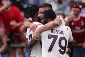 Milan: Olivier Giroud, Franck Kessie e Rafael Leao (Photo Credit: Agenzia Fotogramma)