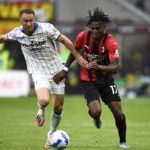Milan-Atalanta: Rafael Leao e Teun Koopmeiners (Photo Credit: Agenzia Fotogramma)
