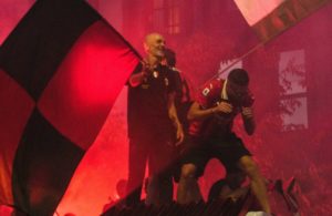 Milan, la festa scudetto: Stefano Pioli e Olivier Giroud (Photo Credit: Agenzia Fotogramma)