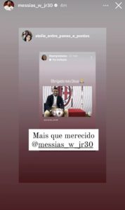 Story Instagram Junior Messias - MilanPress, robe dell'altro diavolo
