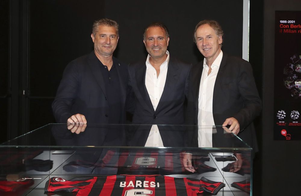 Milan: Gerry Cardinale, Franco Baresi, Daniele Massaro (Photo by AC Milan/AC Milan via Getty Images)