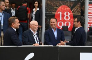 Milan: Gerry Cardinale (RedBird), Giorgio Furlani, Paul Singer, Gordon Singer (Elliott) (Photo by AC Milan/AC Milan via Getty Images)
