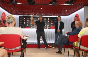 Milan: Cardinale, Gordon Singer, Giorgio Furlani, Paolo Scaroni (Photo by AC Milan/AC Milan via Getty Images)