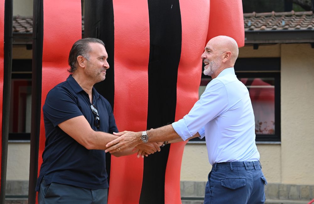 Milan: Gerry Cardinale, Stefano Pioli (Photo by AC Milan/AC Milan via Getty Images)