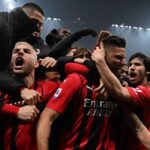 Milan: l'esultanza nel derby al gol di Olivier Giroud (Photo Credit: Agenzia Fotogramma)