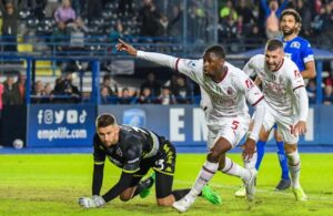 Empoli-Milan: Fodé Ballo-Touré, Ante Rebic, Guglielmo Vicario, Sebastiano Luperto (Photo Credit: Agenzia Fotogramma)