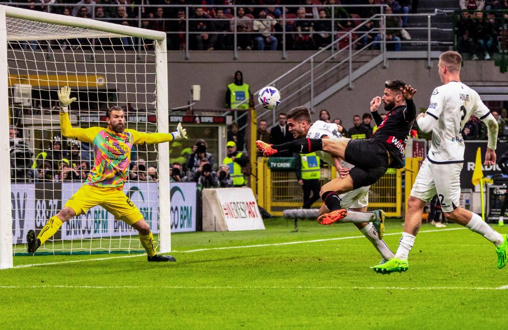 Milan-Spezia: il gol di Olivier Giroud (Photo Credit: Agenzia Fotogramma)