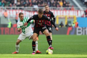 Milan-Sassuolo: Charles De Ketelaere e Davide Frattesi (Photo Credit: Agenzia Fotogramma)