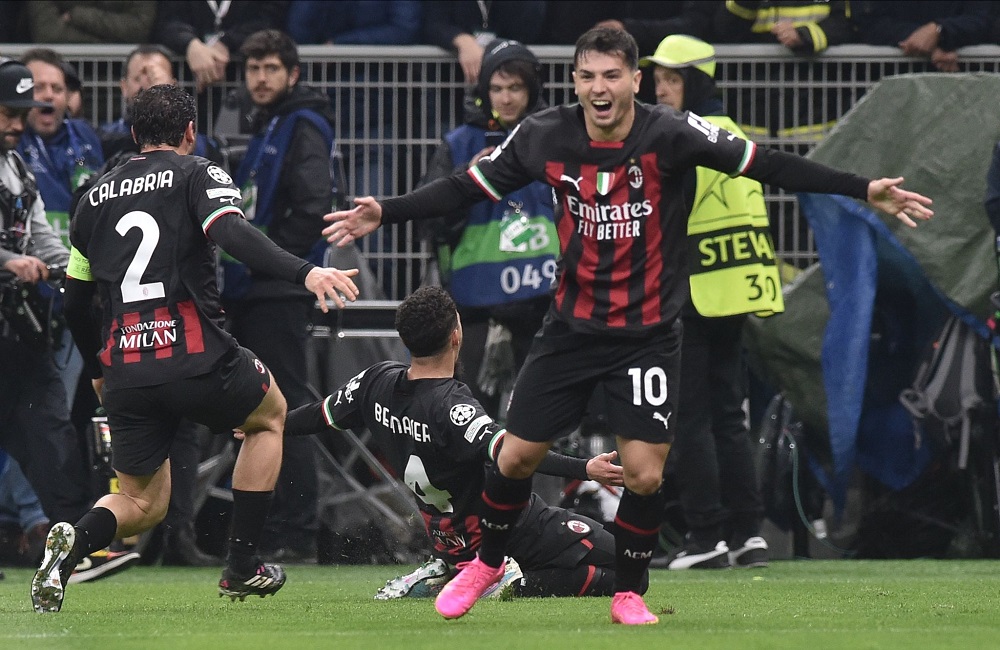 Milan: Brahim Diaz, Davide Calabria e Ismael Bennacer (Photo Credit: Agenzia Fotogramma)