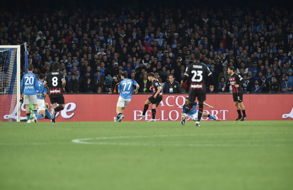 Napoli-Milan: gol di Brahim Diaz (Photo Credit: Agenzia Fotogramma)