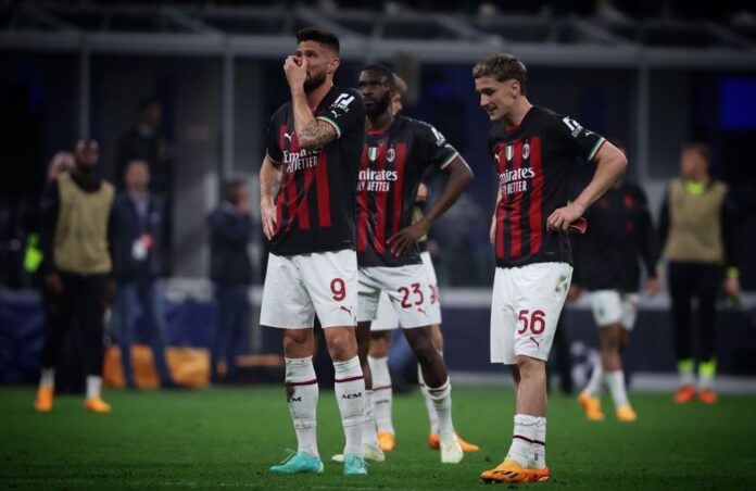 Milan: Olivier Giroud, Alexis Saelemaekers, Fikayo Tomori (Photo Credit: Agenzia Fotogramma)