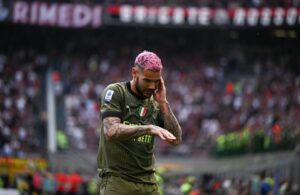 Milan: l'esultanza di Theo Hernandez (Photo Credit: Agenzia Fotogramma)