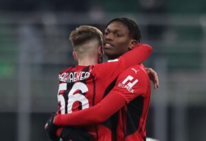 Milan: Rafael Leao, Alexis Saelemaekers (Photo Credit: Agenzia Fotogramma)