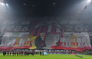 Milan: Silvio Berlusconi e la coreografia della Curva Sud (Photo Credit: Agenzia Fotogramma)