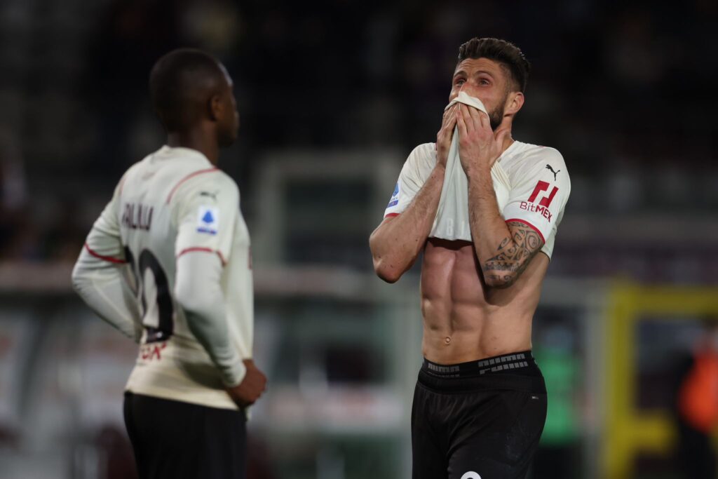 Milan: Olivier Giroud, Pierre Kalulu (Photo Credit: Agenzia Fotogramma) Milan: Olivier Giroud, Pierre Kalulu (Photo Credit: Agenzia Fotogramma)