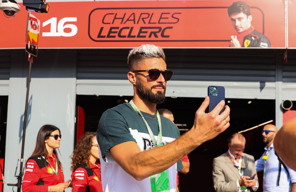 Milan: Olivier Giroud al Gran Premio di Monza di Formula 1 (Photo Credit: Agenzia Fotogramma)