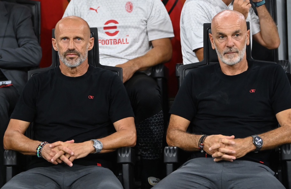 Milan: Giacomo Murelli e Stefano Pioli (Photo Credit: Agenzia Fotogramma)