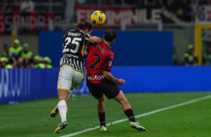 Milan-Juventus: Adrien Rabiot, Davide Calabria (Photo Credit: Agenzia Fotogramma)