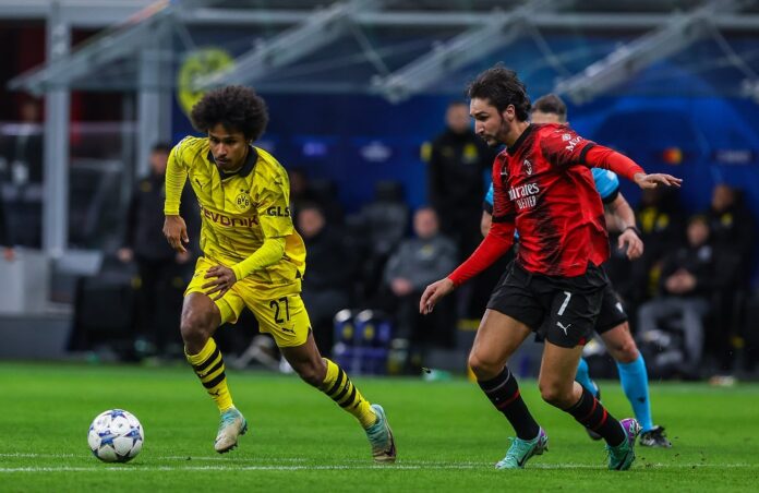Milan-Borussia Dortmund: Yacine Adli e Karim Adeyemi (Photo Credit: Agenzia Fotogramma)