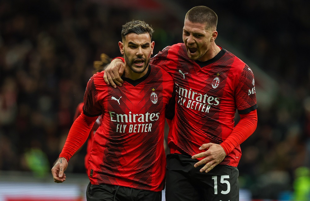 Milan: Theo Hernandez e Luka Jovic (Photo Credit: Agenzia Fotogramma)