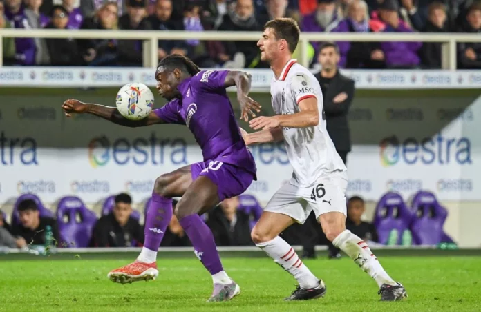 Fiorentina-Milan: Moise Kean, Matteo Gabbia (Photo Credit: Agenzia Fotogramma)