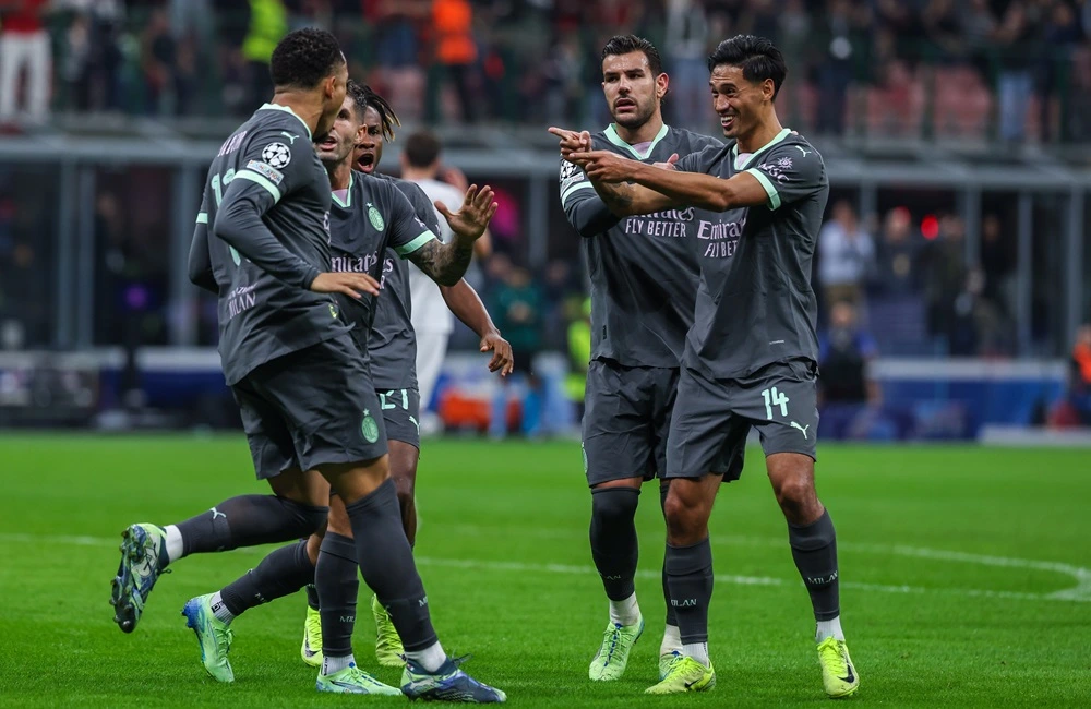 Milan: Tijjani Reijnders, Theo Hernandez, Noah Okafor, Christian Pulisic, Samuel Chukwueze (Photo credit: Agenzia Fotogramma)