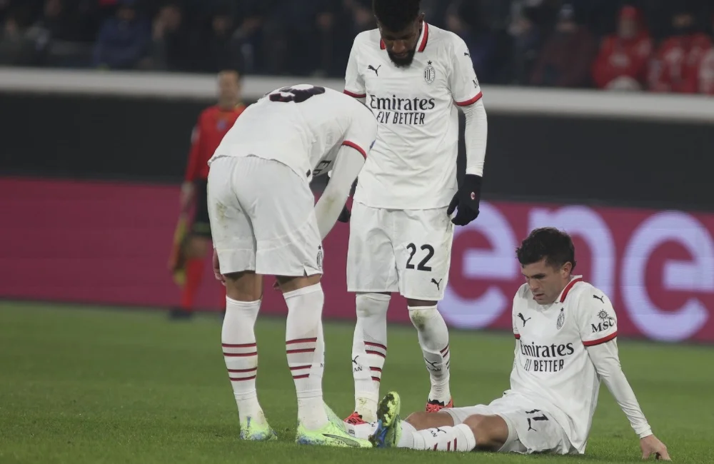Atalanta-Milan: l'infortunio di Christian Pulisic (Photo Credit: Agenzia Fotogramma)