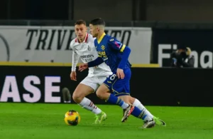 Hellas Verona-Milan: Filippo Terracciano, Reda Belahyane (Photo Credit: Agenzia Fotogramma)