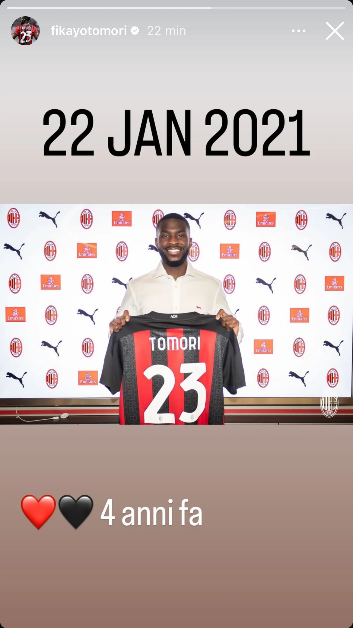 La story Instagram di Fikayo Tomori La story Instagram di Fikayo Tomori