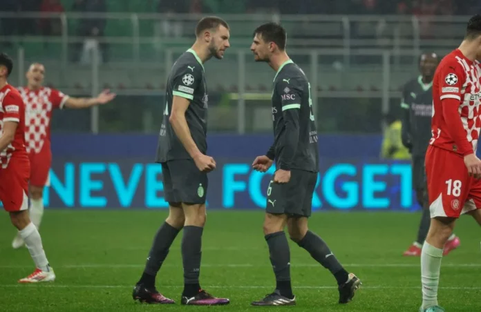 Milan-Girona: Strahinja Pavlovic, Matteo Gabbia (Photo Credit: Agenzia Fotogramma)