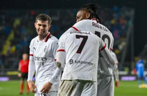 Milan: Rafael Leao, Santiago Gimenez e Christian Pulisic (Photo Credit: IPA Agency)