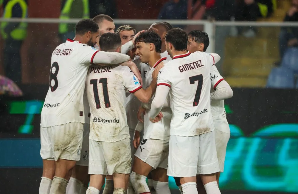Milan: Ruben Loftus-Cheek, Strahinja Pavlovic, Christian Pulisic, Theo Hernandez, Joao Felix, Rafael Leao, Santiago Gimenez, Tijjani Reijnders (Photo Credit: IPA Agency)