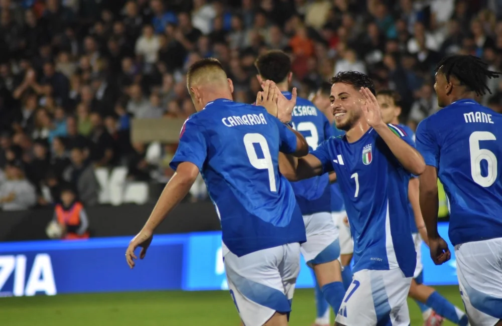 Italia U21: il gol di Francesco Camarda (Photo Credit: Onorio Ferraro per MilanPress.it)