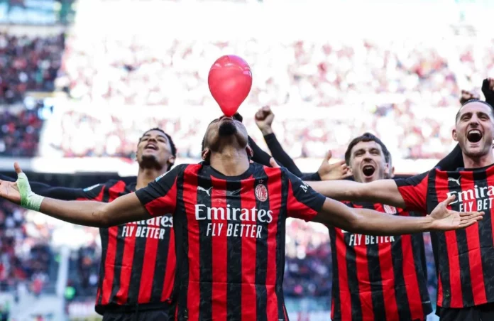 Milan-Hellas Verona: l'esultanza di Christopher Nkunku (Photo Credit: Fabrizio Carabelli / IPA Sport / IPA via IPA Agency)