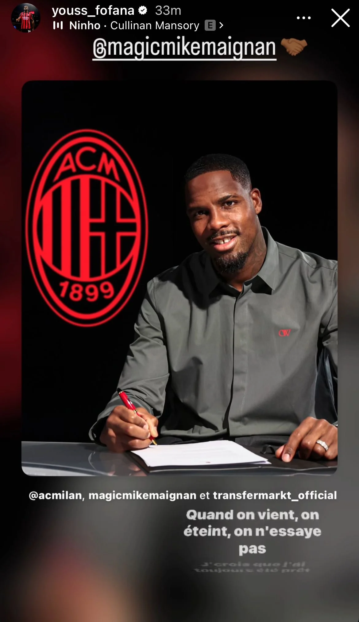 La story di Youssouf Fofana per Mike Maignan