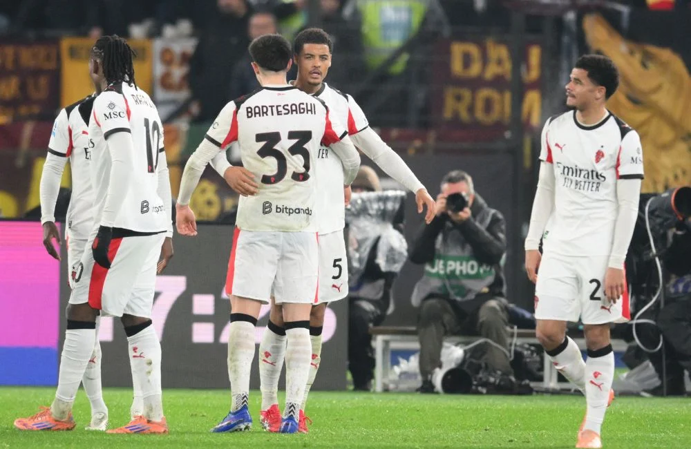 Roma-Milan: l'esultanza di Koni De Winter al gol (Photo Credit: Roberto Ramaccia / IPA Sport / IPA via IPA Agency)