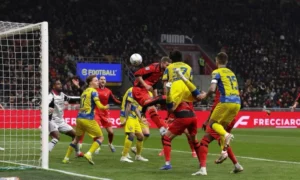 Milan-Parma: il gol di Mariano Troilo (Photo Credit: Fabrizio Andrea Bertani / Pacific Press / Shutterstock / IPA via IPA Agency)