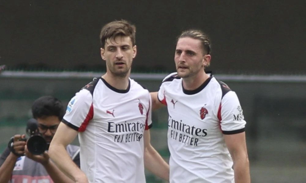 Milan: Adrien Rabiot, Matteo Gabbia (Photo Credit: Davide Casentini / IPA Sport / IPA via IPA Agency) Milan: Adrien Rabiot, Matteo Gabbia (Photo Credit: Davide Casentini / IPA Sport / IPA via IPA Agency)